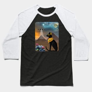 Egyptian Cat Amid the Pyramids in Ancient Egypt Baseball T-Shirt